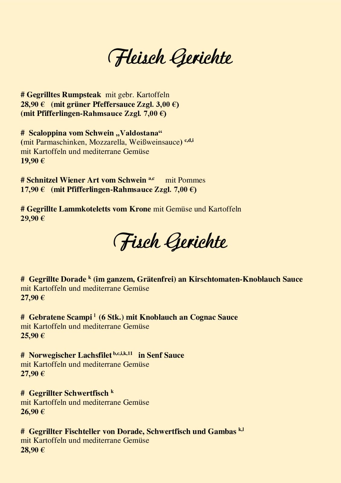 Tageskarte Blatt 2